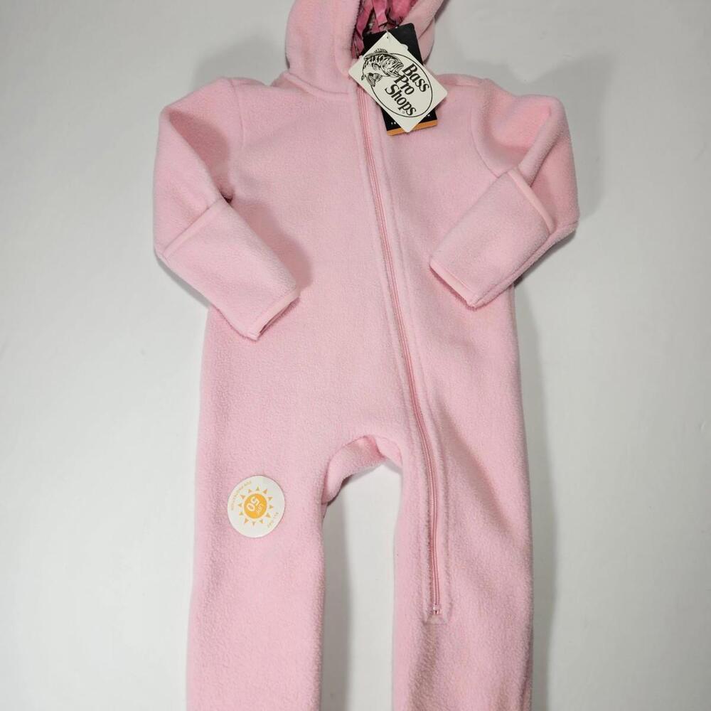 Bass Pro Shops Insulated Fleece Coveralls for Babies Baby 3 Months Pink Camo